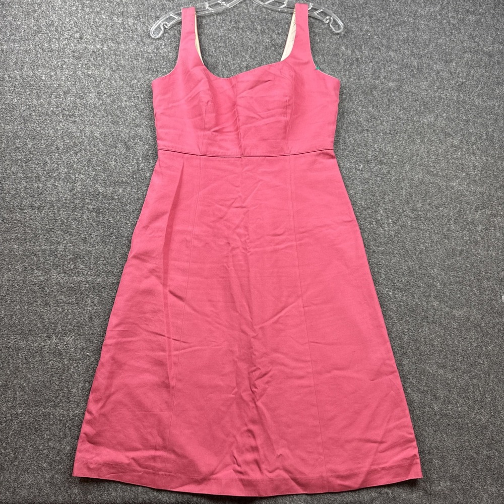 J. Crew Factory Pink Sleeveless Square Neck Midi Dress